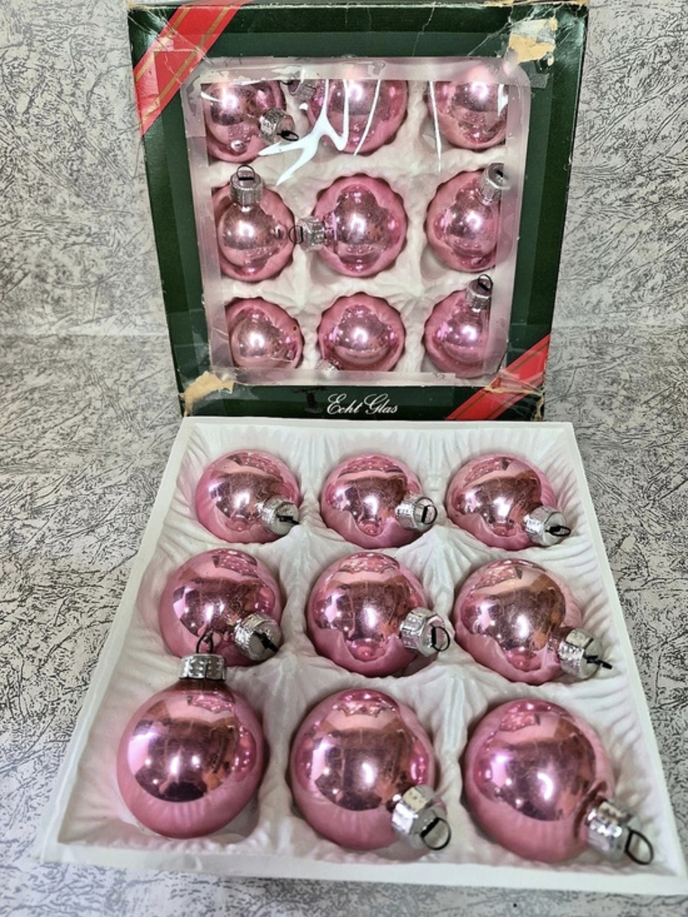 Echt Glas Original Thüringer Christbaumschmuck Pink Glass Christmas Ornaments